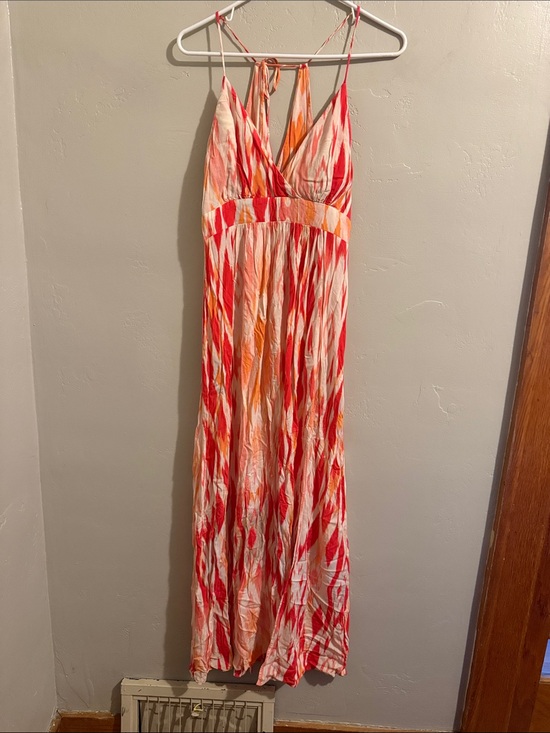 Athleta Dresses & Skirts - Athleta Coral, Peach & Cream Strappy Maxi Dress